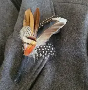 FEATHER BUTTONHOLE Rustic Pheasant Feather Buttonhole for Groom Wedding Flowers