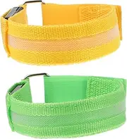 VICASKY 2Pcs Adjustable LED Reflective Wrist Bands for Night Running Fluorescent Arm Signal Light for Runners Comfortable and Lightweight Design High Visibility Safety Gear