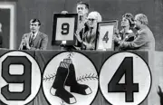 For the first time in the history of the Red Sox, players numbers - Old Photo