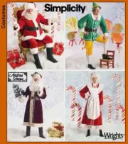 Simplicity Sewing Pattern 4393 Santa Claus Elf Christmas Costume Size XS-M Uncut