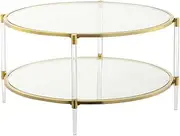 Convenience Concepts Royal Crest Acrylic Glass Coffee Table, Clear/Gold