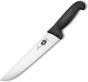 Victorinox Fibrox Straight Back Blade Butchers Knife, Black, 5.5203.23