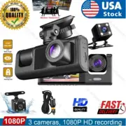 1080P Car DVR 3 Lens Dash Cam Front/Rear/Inside Video Recorder Camera G-sensor