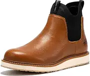 [BOTAS PRO] Soft Toe Waterproof Work Boots Men, 6 Inch Full Grain Leather Chelsea Wedge Work Shoes Breathahle Comfortable(BP501-503)