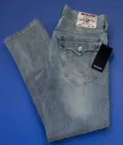 TRUE RELIGION GENO SN FLAP 700047 RELAXED SLIM JEANS 33 X 32