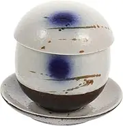 Hoement Set of 1 Bird's Nest Cup in Stew Pot Ceramic Soup Bowl Lid Design for Easy Use Porcelain Cup for Egg Steaming Container Desktop Decor