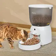PaWz 4L Automatic Cat Feeder with Camera, Smart Timed Pet Feeder with WiFi APP Control for Remote Feeding, Auto Pet Feeder Dry Food Dispenser with Desiccant Bag for Cats/Dogs, Dual Power