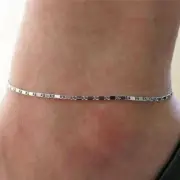 1 PC Solid Silver Chain Anklet Foot Ankle Bracelet Girls Women Jewelry #65
