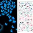 Wall Stickers,Glow in the Dark Butterfly Wall Decals Blue,Diy Bedroom Wall Decor