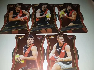2019 SELECT AFL FOOTY STARS ESSENDON BOMBERS RED DIE CUT LOT OF 5 cards