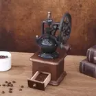 Hand Shake Coffee Bean Grinder Vintage Big Wheel Manual Coffee Machine Cast Iron