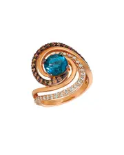 Le Vian Deep Sea Blue Topaz 14K Rose Gold 2.81 ct. tw. Diamond & London Blue Topaz Ring