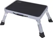 Folding Step Stool, Adjustable Step Stool, 330lbs Capacity Step Ladder with Non-Slip Platform, Portable Step Stool for Kitchen, Bathrooms, Office, Pets, Grey