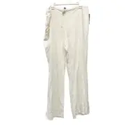Wild Fable Women's White Linen Blend Drawstrings Flare Pants Size XL