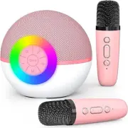 Mini Karaoke Machine for Kids Adults Portable Bluetooth Speaker with 2 Wireless