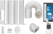 Portable AC Window Kit with Exhaust Hose, 59" Hose Set, White