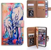 Bfun Packing iPhone 6S Plus Case,Bcov Elephant Family Multifunction Leather Wallet Cover Case for iPhone 6 Plus/6S Plus