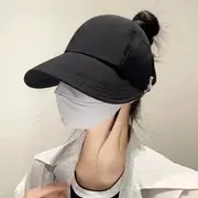 Plain Open Top Sun Hat Black - One Size