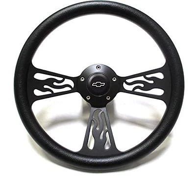 1955 -1956 Chevy Nomad Black Flame Wheel, Adapter, Horn Full Install Kit!