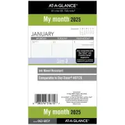 AT-A-GLANCE 2025 Planner Refill, Monthly, 3-3/4" x 6-3/4", Portable Size 3, L...