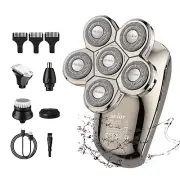 7D Head Shaver 5 IN 1 Electric Bald Head Shaver Cordless IPX7 Waterproof Razor