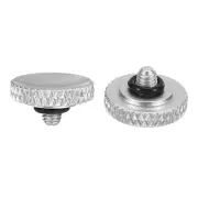 Soft Shutter Release Button Copper Camera Shutter Button Knurled, Silver 2pcs