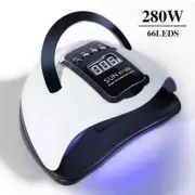 UV LED Nail Lamp for Manicure 280W GelPolish Drying Machine with Large LCD Touch