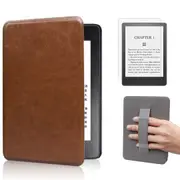 StylePro, Combo Kindle Paperwhite 6.8” case with hand strap and screen protector, brown