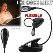 Clip On Book Reading Light Lamp USB Rechargeable Flexible Bed Desk Table Light