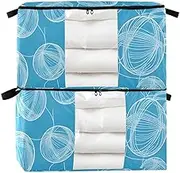 Yoogain 95 L zippered storage box with Reinforced Handles, clear window organizers and storage for Clothing, Blanket, Bed Sheets, Pillows