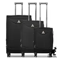 在飛比找ETMall東森購物網優惠-KANGOL - 英國袋鼠世界巡迴布面行李箱三件組-共3色