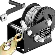 Manual Winch Portable 1200 LBS Capstan Cable Winch Manual Hand Winch with Self Locking Brake Multi-Function