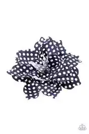 PAPARAZZI Springtime Social - Blue Hair Clip Navy Polka Dots NWT