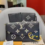 瑪麗二手 LV 路易威登 FÉLICIE POCHETTE 黑壓紋 三合一 鏈條包 信封包 斜背包 單肩包 M80482