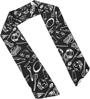 [HORIALENCE] Chef Bow Tie Neckerchief Sweat Towel Scarf Comfortable Cooling Neck Wrap for Men Women for Culinary School Restaurant Use Versatile Polyester Design Durable Breathable