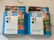 (2) HP 45 Black Printer Ink Cartridge For DeskJet DesignJet OfficeJet READ