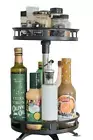 Lazy Susan Organizer 2Tier Metal Rotating Spice Rack Countertop Kitchen Bathroom