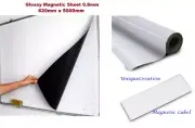 1 Glossy Whiteboard Magnet Sheet 620x5000mm Magnetic Flexible Rubber Roll Sheet