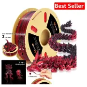 Dual-Color Silk PLA Filament 1.75mm Red and Black - 1KG for Stunning 3D Prints