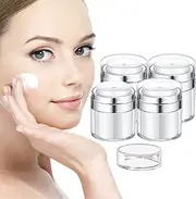 4PCS Airless Pump Jar, BetterJonny 15ml/30ml Refillable Moisturizer Dispenser Portable Lotion Cream Jars Vacuum Bottle Travel Cosmetic Jar Air Pump Container for Women Men