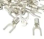 100 Spade Fork Terminal Connector Non-Insulated Uninsulated 14-12g AWG Gauge #10