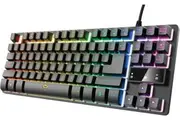 Trust Gaming GXT 833 Thado NL/US Keyboard with TKL Design - Dutch QWERTY Keyboard Layout, US Keyboard - Anti-Ghosting, Multicoloured LED Lighting, 12 Media Keys, USB Plug & Play, PC/Laptop
