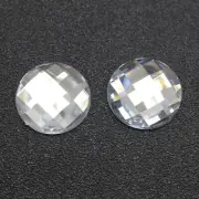 25 Clear Flatback Acrylic Rhinestone Round Gems 25mm No Hole