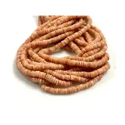Natural Peach Amazonite Gemstone Heishi Disc Shape Beads Strand Size 6mm 16"