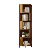 5-Shelf Corner Bookcase Industrial Bookshelf Display Storage Stand