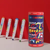 在飛比找momo購物網優惠-【Flowermonaco】可水洗 錐頭彩色筆12色(彩色筆