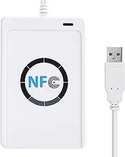 NFC Reader, NFC RFID Reader Writer Acr122u Reader Writer USB Contactless Supports ISO 14443a/B Felica NFC with 424 Kbps Speed for Computers up to 50 mm Range