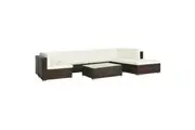 vidaXL Garden Lounge Set with Cushions Modular Sofa Couch 8 Piece Poly Rattan