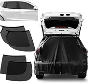 Yahenda 5 Pcs Car Camping Tailgate Shade and Car Window Shades Set Car Camping Net Screen for Windows Stretchy Front Rear Window Sun Shade Breathable Stretch Car Window Screen (XL)