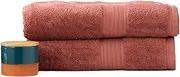 2pc Renee Taylor Stella Bath Sheet/Towel 160cm Soft Bamboo Cotton 650 GSM Brick